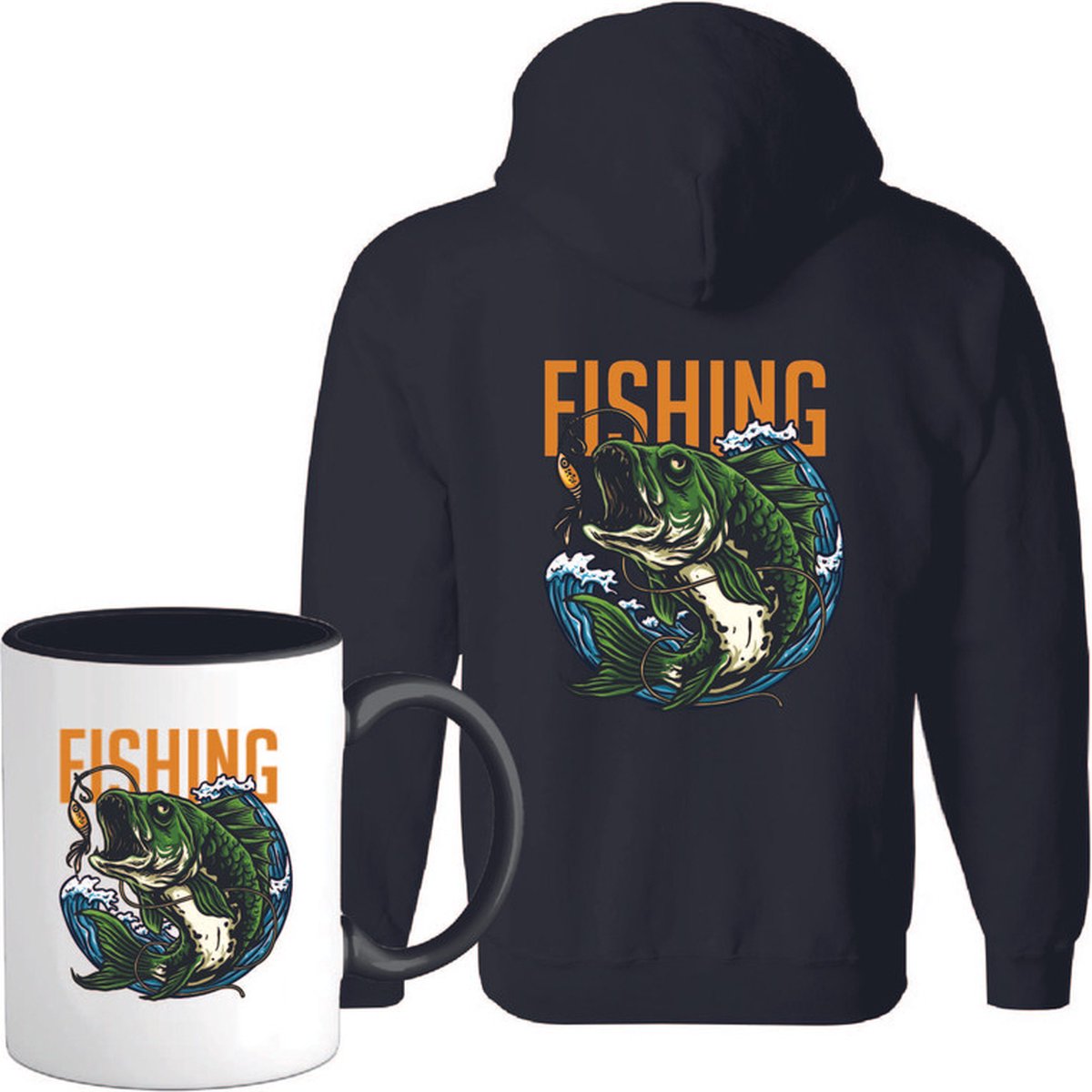 T-Shirtknaller Vest met koffiemok | Fishing - Vis / Vissen / Vishengel Kleding | Heren / Dames Vest Cadeau | Kleur zwart | Maat M